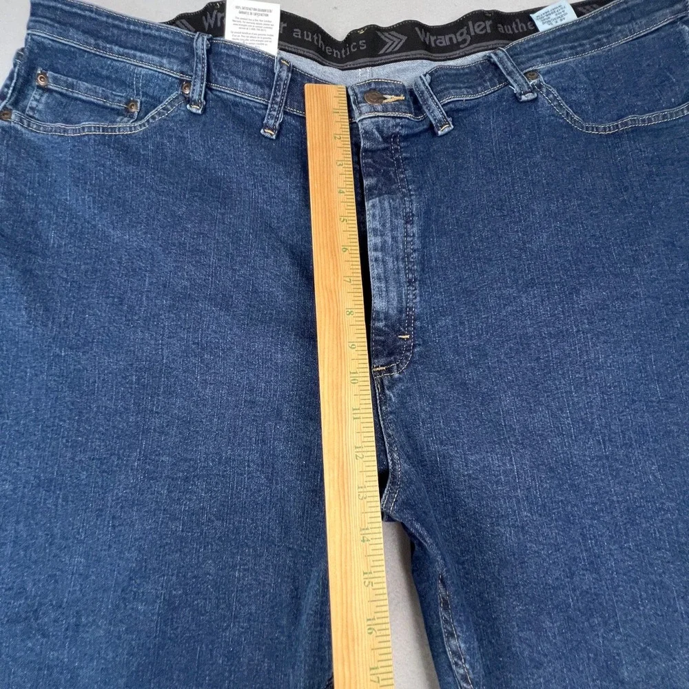 Wrangler Authentics Jeans Mens 48x34 Blue Comfort Flex Straight Leg Denim Casual